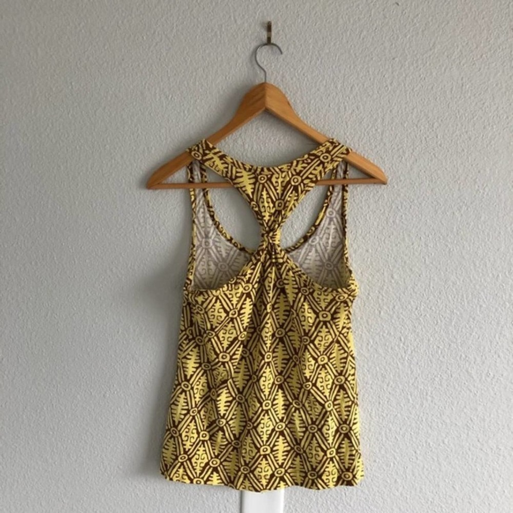 Forever 21 Yellow Brown Racerback Tribal Top - Picture 3 of 5